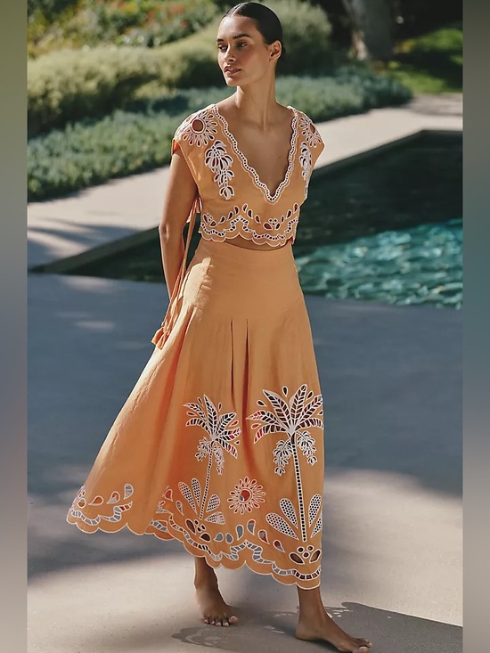 FARM Rio Dresses & Skirts - Farm Rio Tropi Camel Maxi Skirt